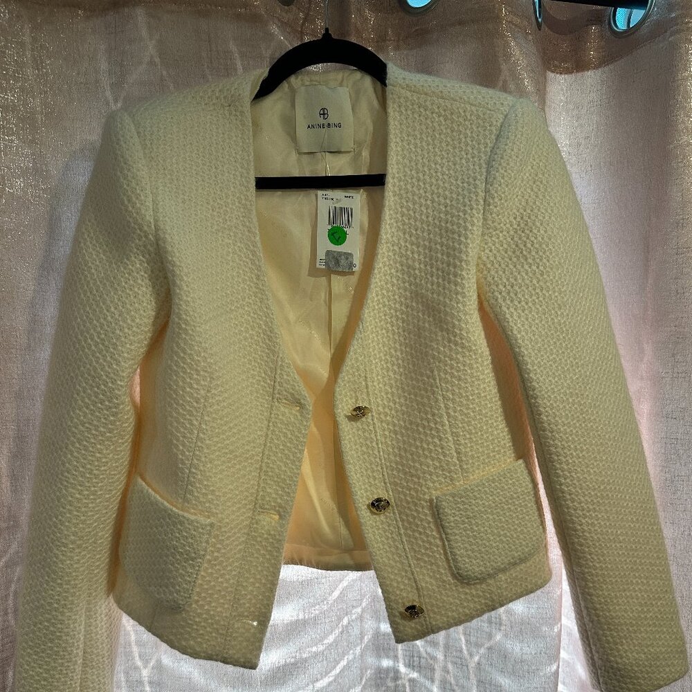 Anine Bing Anitta Jacket Tweed Blazer - Size XS